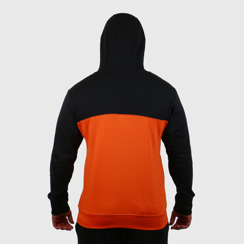 Austral Men Cotton Hoodie With Contrast- Black/orange Negro-naranja