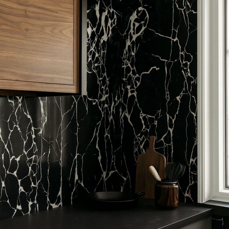 Set x12 placas autoadhesivas 30cm x 60cm x 2.2mm NEGRO VETEADO