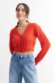 Cardigan con manga balloon NARANJA