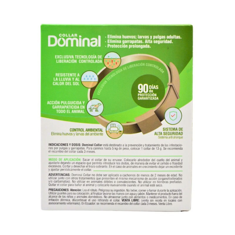 DOMINAL COLLAR ANTIPULGAS Y GARRAPATAS PERROS CHICOS CACHORROS O PEQUEÑOS 36 CM DE LARGO