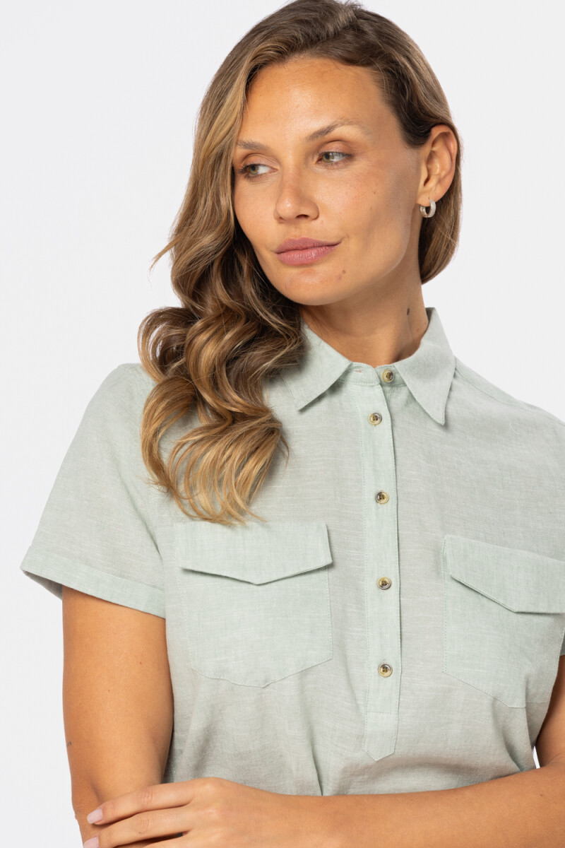 CAMISA DE LINO - Verde 