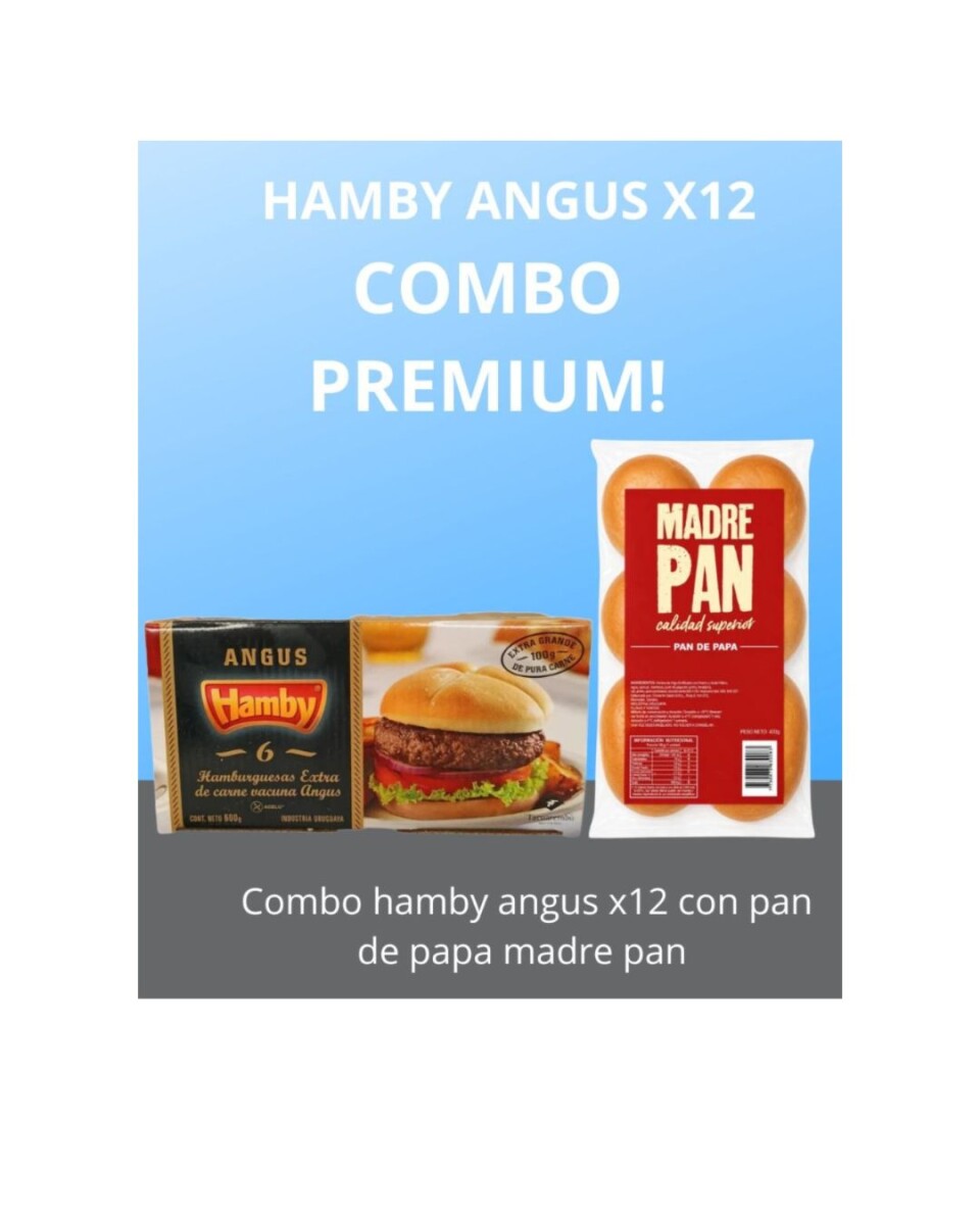 COMBO PREMIUM HAMBY X12 CON PAN DE PAPA MADRE PAN 