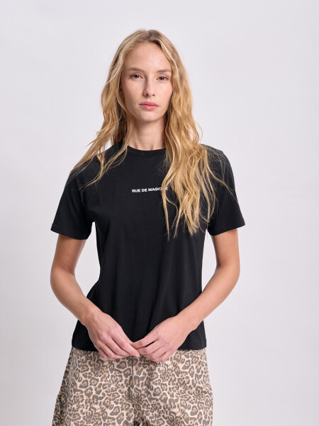 Remera básica estampa Ave Negro