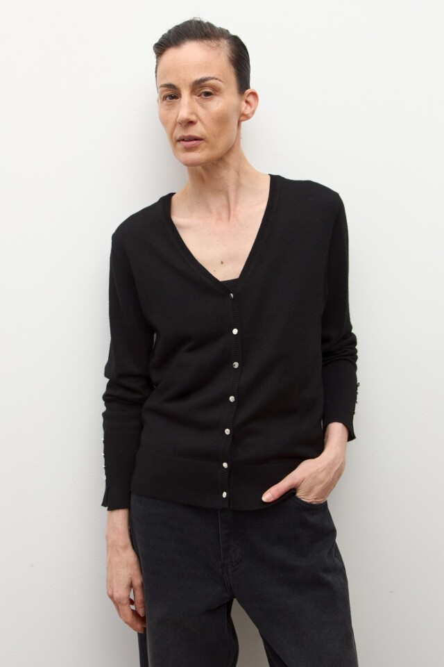 Cardigan básico negro