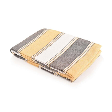 Mantel Tela India Algodón 140x250cm Mostaza Rayado