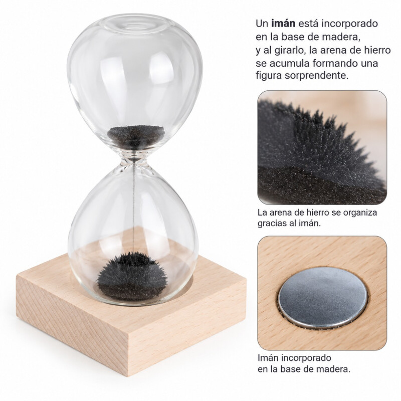 Reloj De Arena Deco Magnetico Negro Reloj De Arena Deco Magnetico Negro