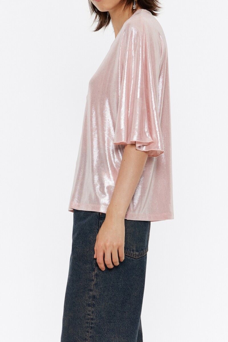 CAMISETA BOXY METALIZADA Gris