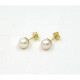 8,5 mm Caravanas en Oro 18 K Con Perlas 8,5 mm Caravanas en Oro 18 K Con Perlas