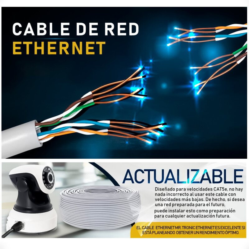 Cable de Red Ethernet RJ45 UTP Cat 6 por Metro Cable de Red Ethernet RJ45 UTP Cat 6 por Metro