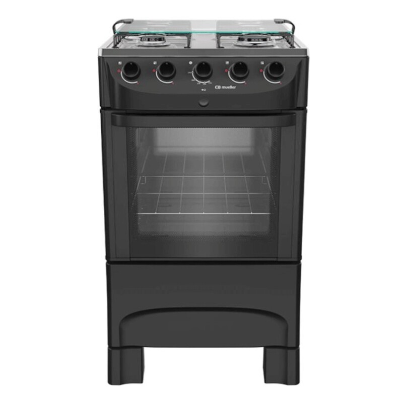 Estufa Mueller Fratello de 4 quemadores con encendido automático, color negro Estufa Mueller Fratello De 4 Quemadores Con Encendido Automático, Color Negro