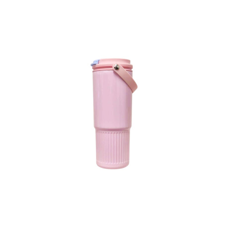 Vaso térmico con manija 500ml Rosado