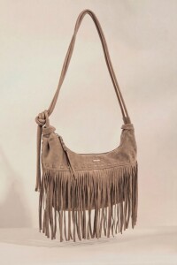 Cartera Gamuza Vegana Flecos Vison