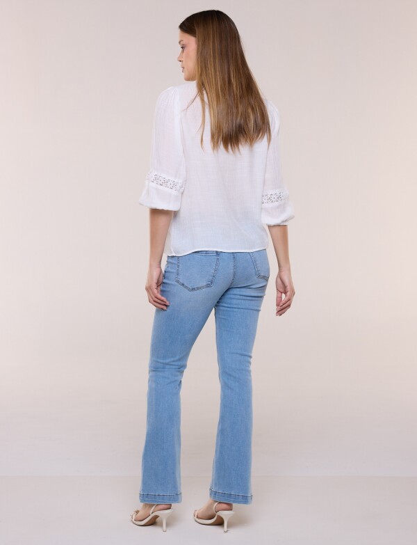Blusa Botones Det Pu BLANCO