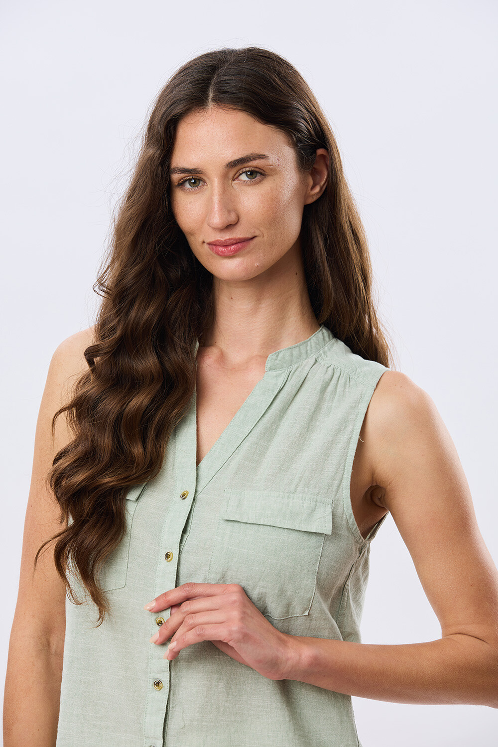 CAMISA DE LINO Menta