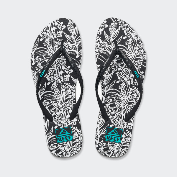 Ojotas Reef Seaside Prints Negro