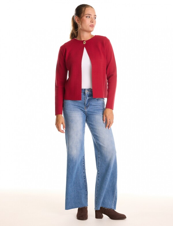 Cardigan Boton ROJO