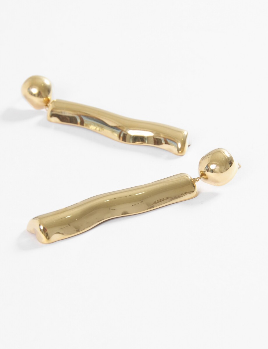 Caravanas largas acero - dorado 