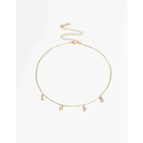 Collar ''love'' Con Cubic Dorado