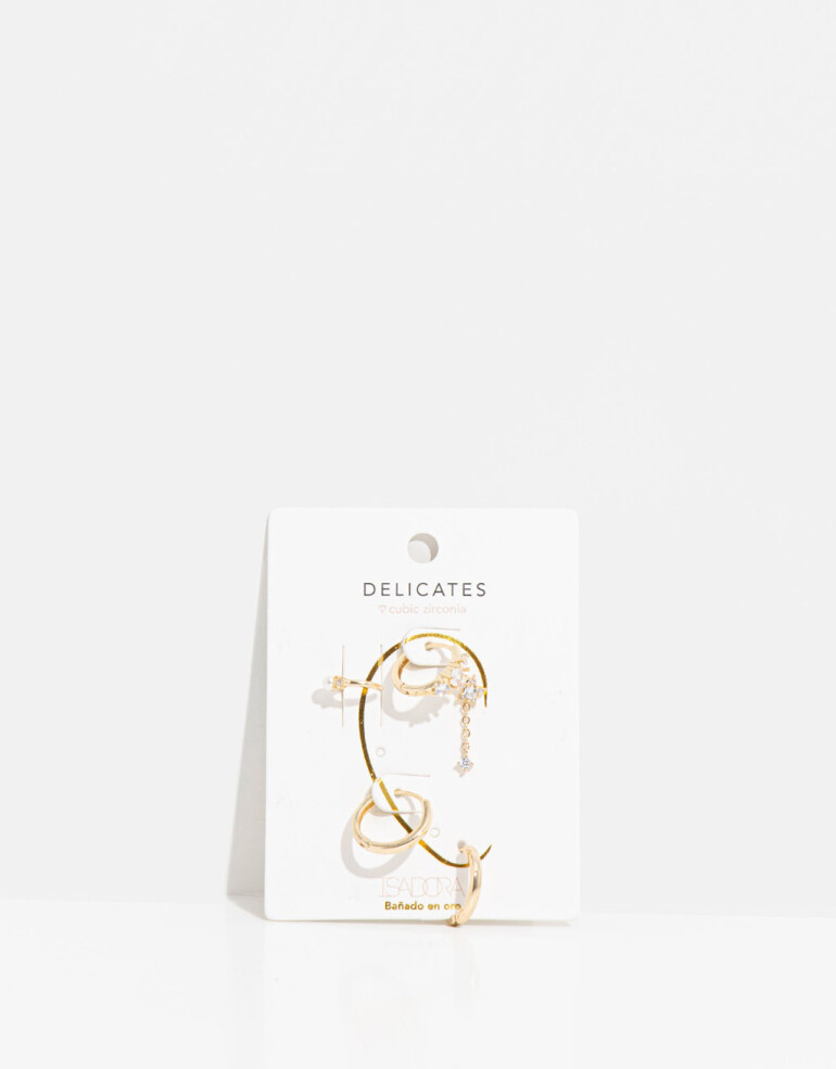 Aros Sets Strass Set De Aros Con Cubic Zirconia - Dorado
