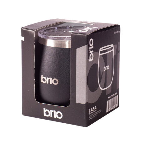 Mate Con Tapa De Acero Inox brio Redondo Negro