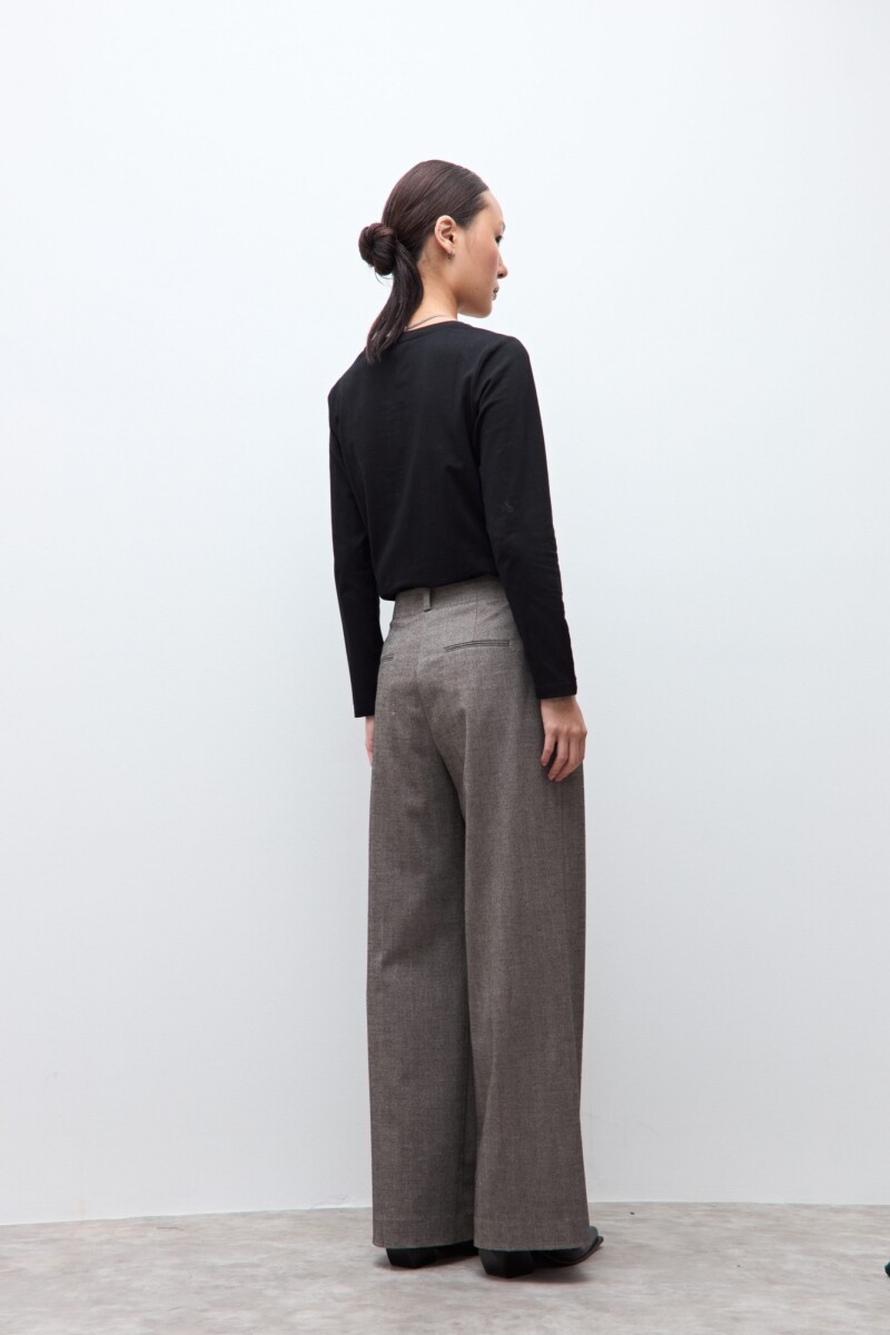 Pantalón sastrero beige melange