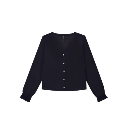 Camisa Manga Abullonada Rossana Negro