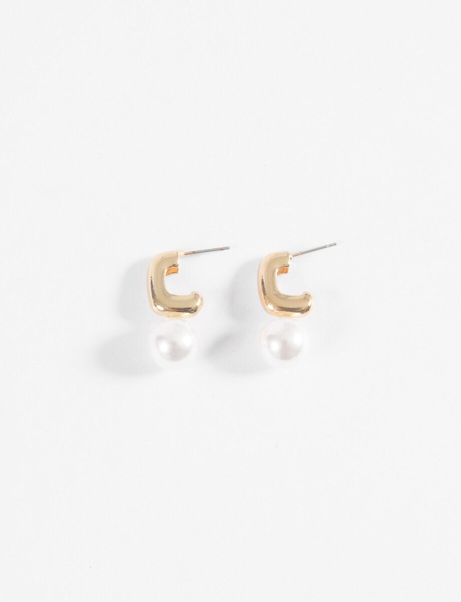 Aros con perlas - dorado 