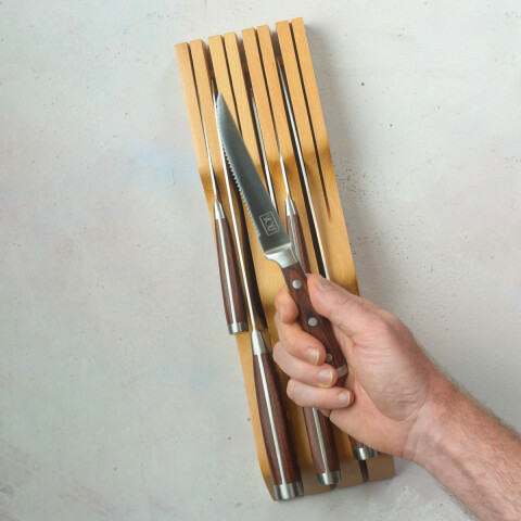 Juego De 6 Cuchillos profesionales con base de madera - Volf Juego De 6 Cuchillos profesionales con base de madera - Volf