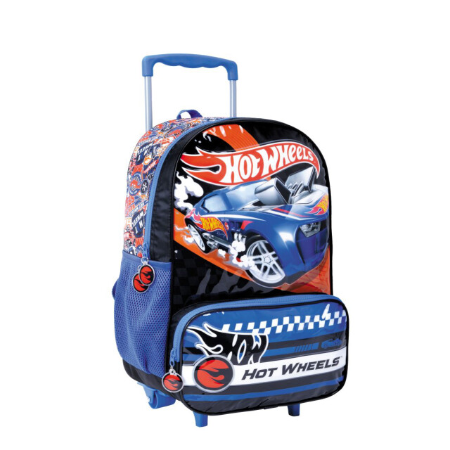 Mochila Hot Wheels 17" con Carro Negro - Azul - Blanco