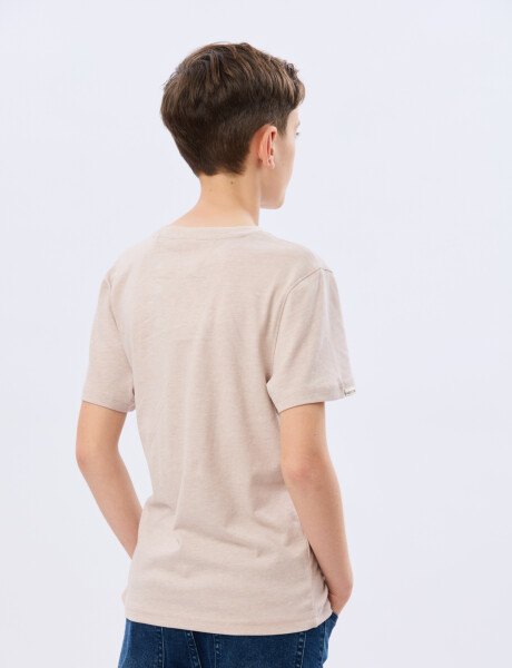 REMERA ESTAMPADA DE ALGODÓN Beige