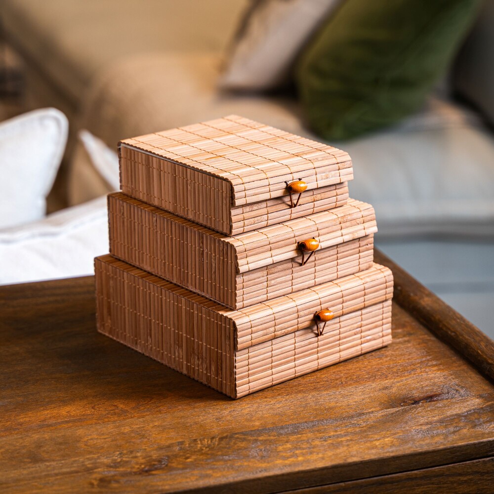 Set 3 cajas bambú Set 3 cajas bambú