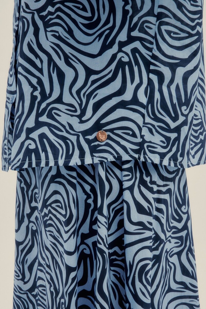 SOL SHIRT Zebra Striped Blue