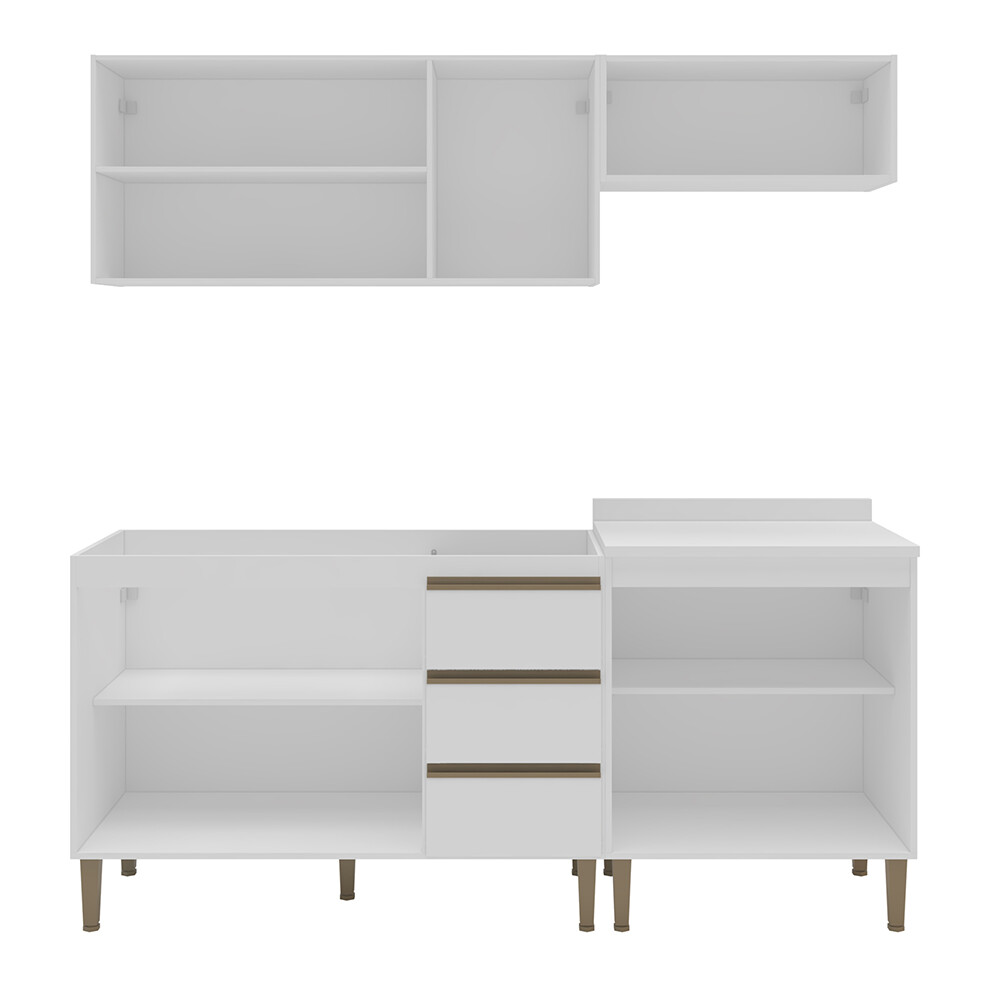KIT DE COCINA MODELO MARGARIDA 4 MÓDULOS COLOR BLANCO Kit De Cocina Modelo Margarida 4 Módulos Color Blanco