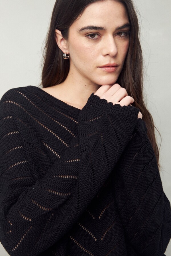 SWEATER CAPUCINE Negro