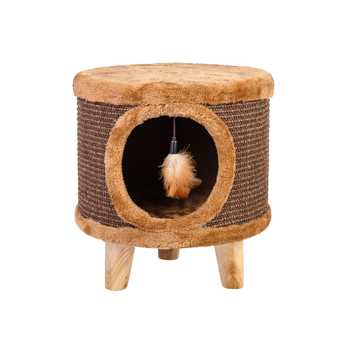 BANCO - CAMA PARA GATOS MULTICOLOR MADERA Y POLIESTER NS 36181 
