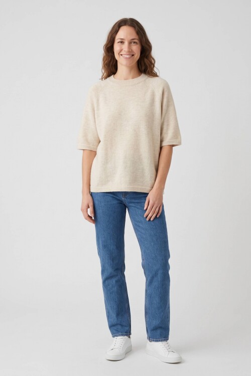 Sweater ancho manga media BEIGE