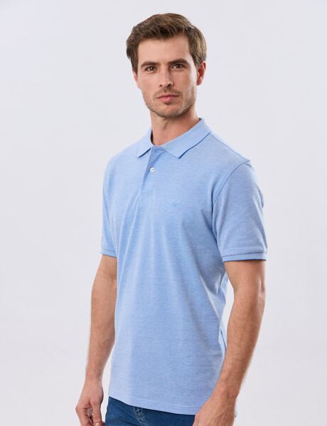 REMERA POLO LISA PIQUÉ Celeste