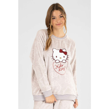 Pijama hello kitty coral embossed Gris