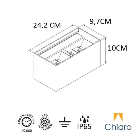 Spot aplique doble led ángulo regulable 18W IP65 BLANCO