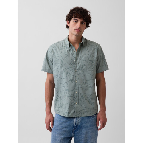 V-SS STANDARD POPLIN SAGE FLORAL