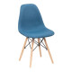 Silla Eames De Comedor Tapizada Azul Patas De Madera Azul