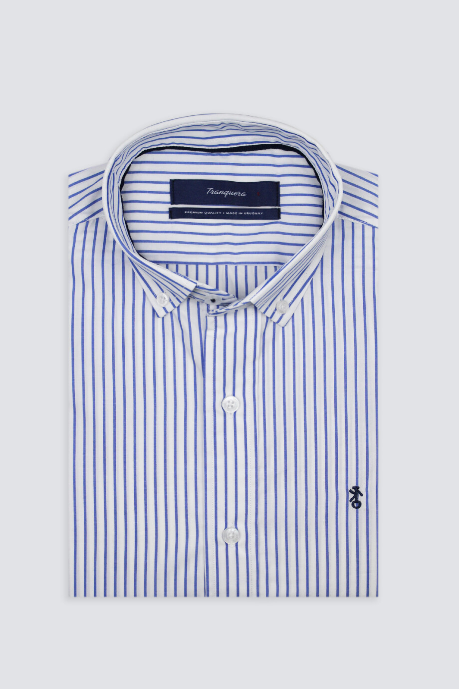 Camisa de Hombre Premium Rayada Raya Azul
