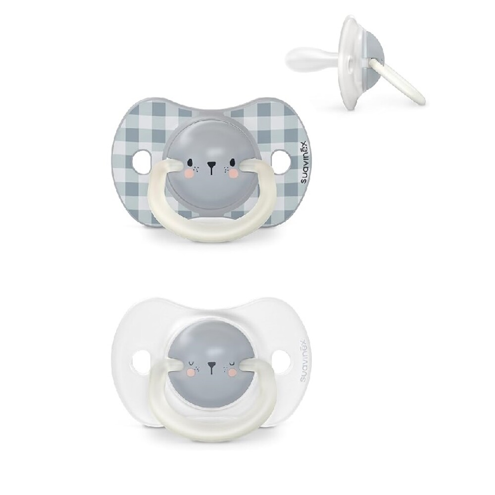 Set x2 chupete fisiológico Suavinex 0 a 6 M - Nocturnos Celeste Nocturnos