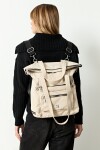 Mochila shopper con bolsillo removible beige