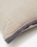 Almohadón Suerta 100% lino beige y azul 45 x 45 cm