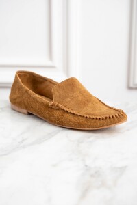 Mocasín Gamuza Cuero Camel