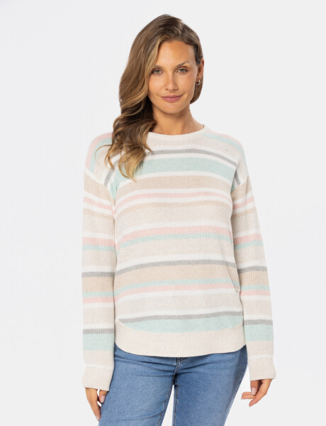 BUZO TEJIDO RAYADO Beige