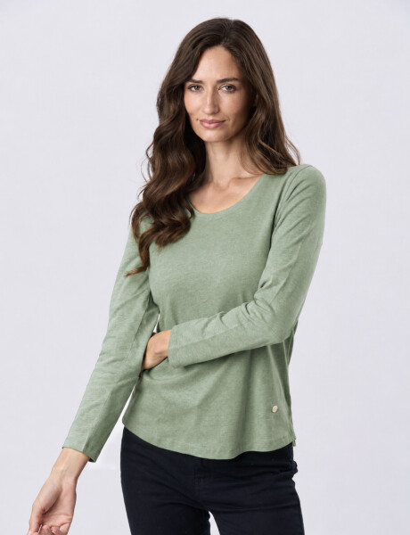 REMERA BÁSICA DE ALGODÓN Verde oscuro