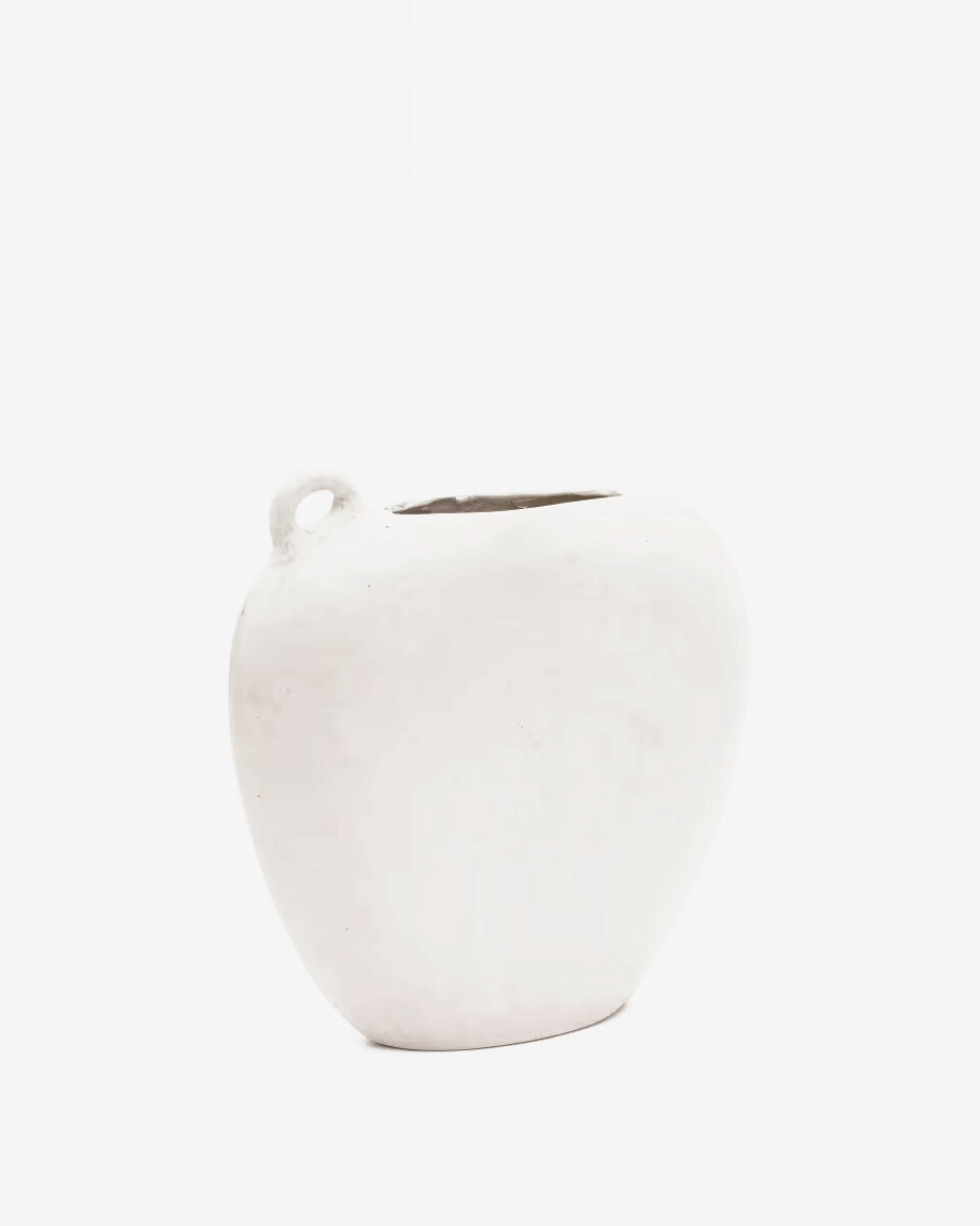 Jarrón Neti de papel maché blanco 37 cm 