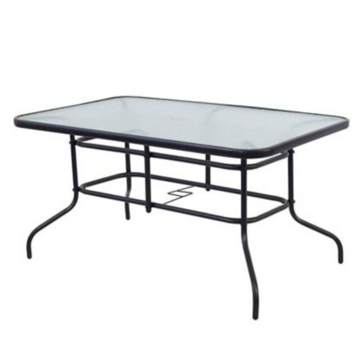 Mesa de Jardín c/Vidrio Rectangular 140x90 cm Negra 